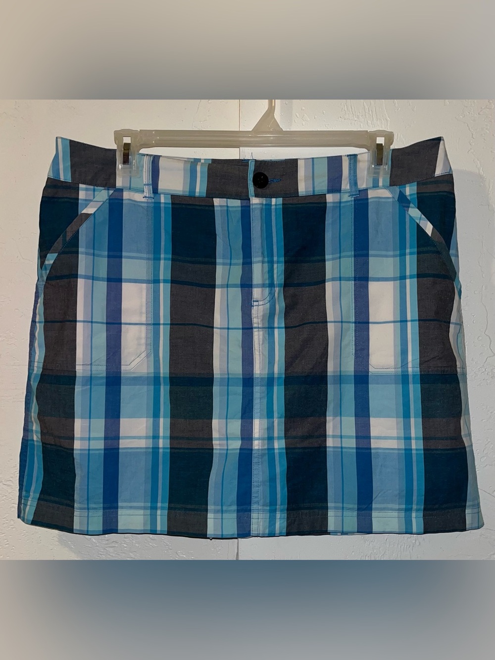 Christopher & Banks Blue Plaid Skort